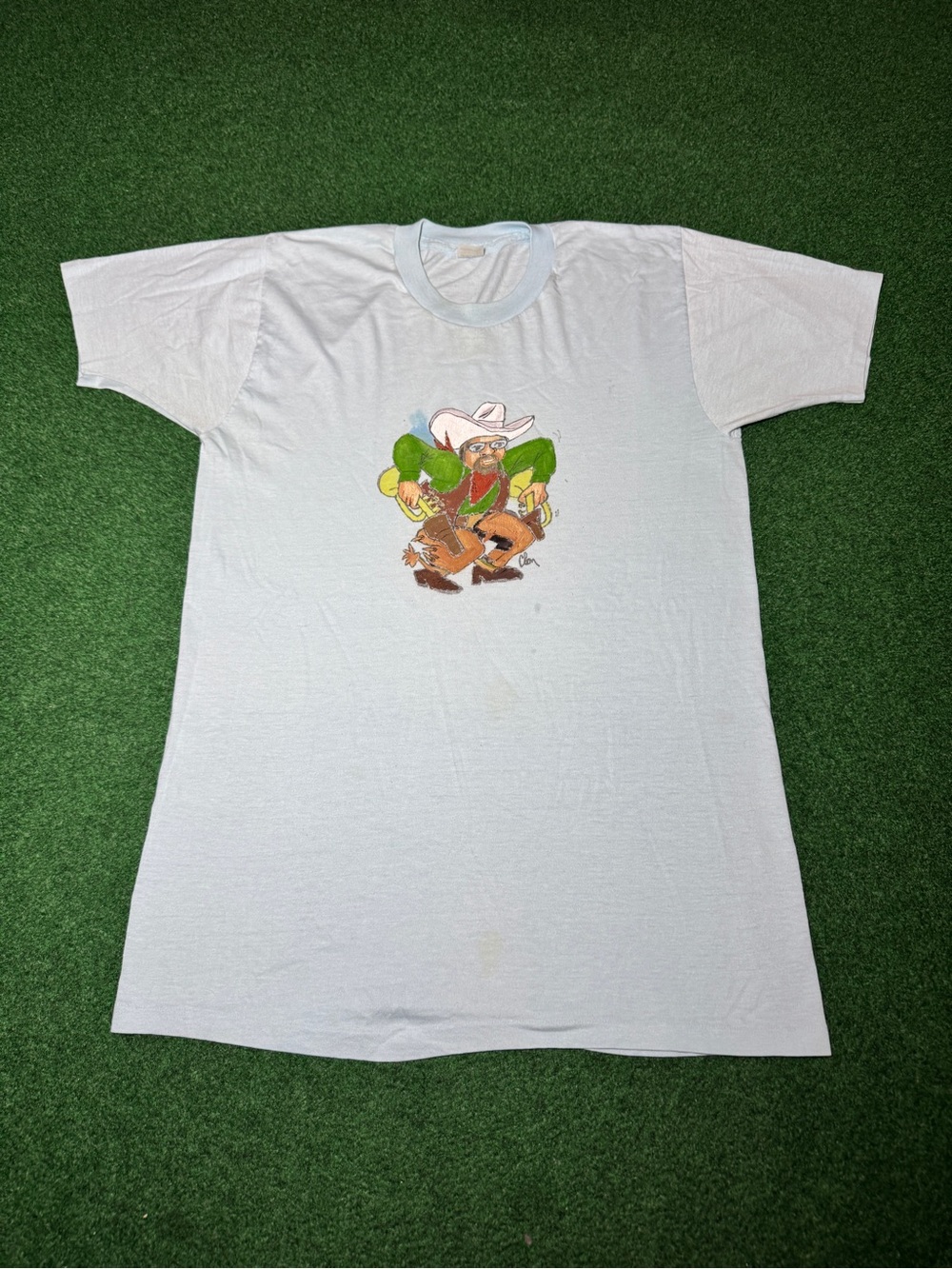 Jazz Cowboy Vintage T Shirt 70s 80s M/L 19x29 Shirt Graphic Western